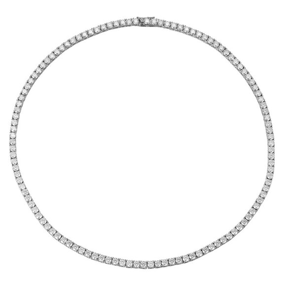 Certified 13.5ct Moissanite Tennis Necklace 18" - Picture 2 of 6
